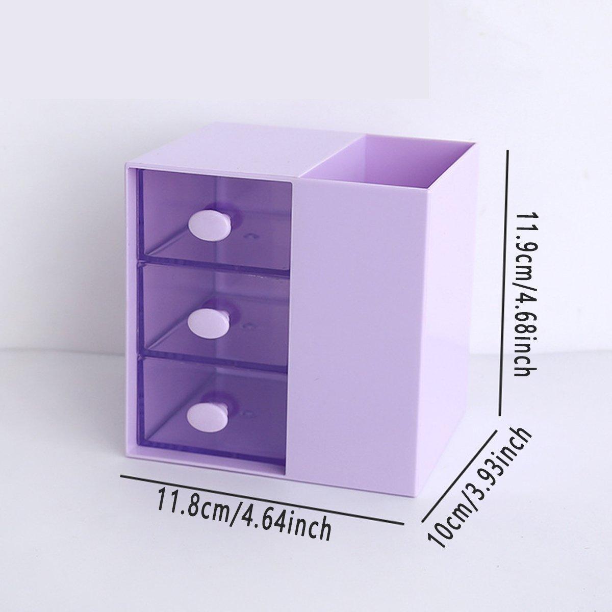 2IN1 Pumping Pen Container Storage Box Cosmetic Drawer Office Organizer Box 3