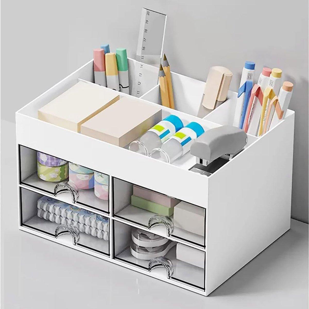 Large Capacity Pen Storage Box Desktop Organizer Multi-functional Stationery Box 5