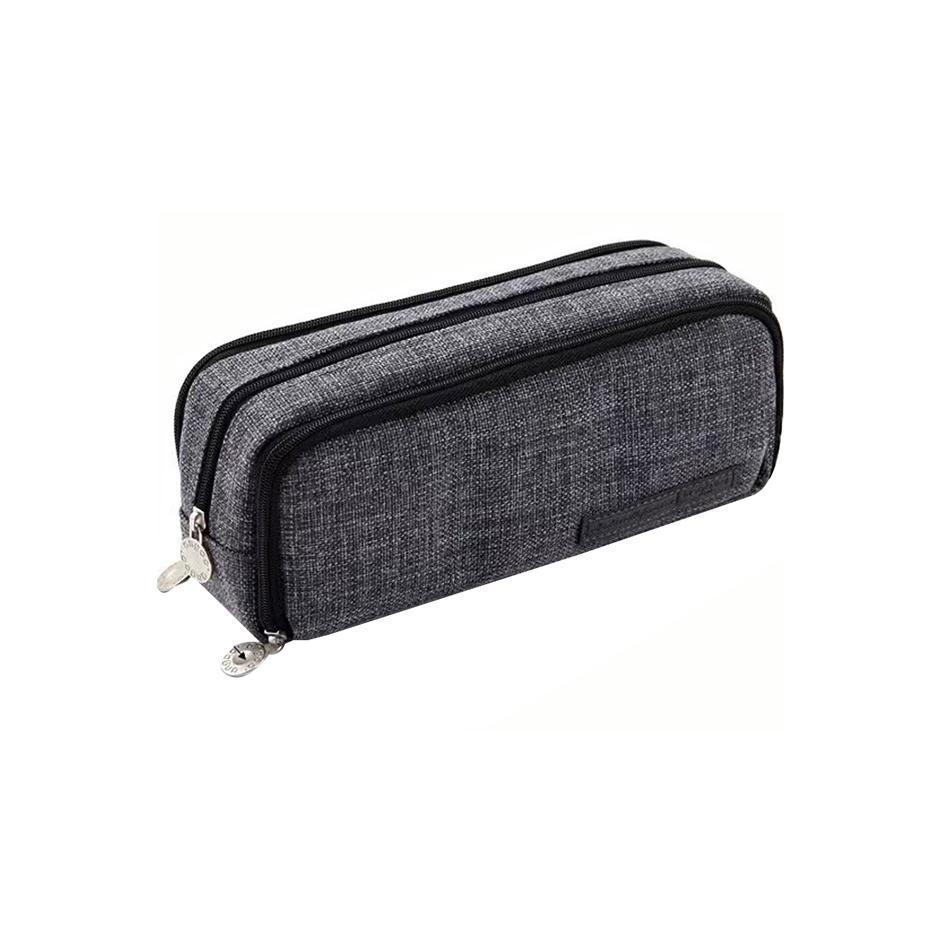 Zipper Pencil Case Large Capacity Storage Bag School Stationery Makeup Organizer - Navy 14