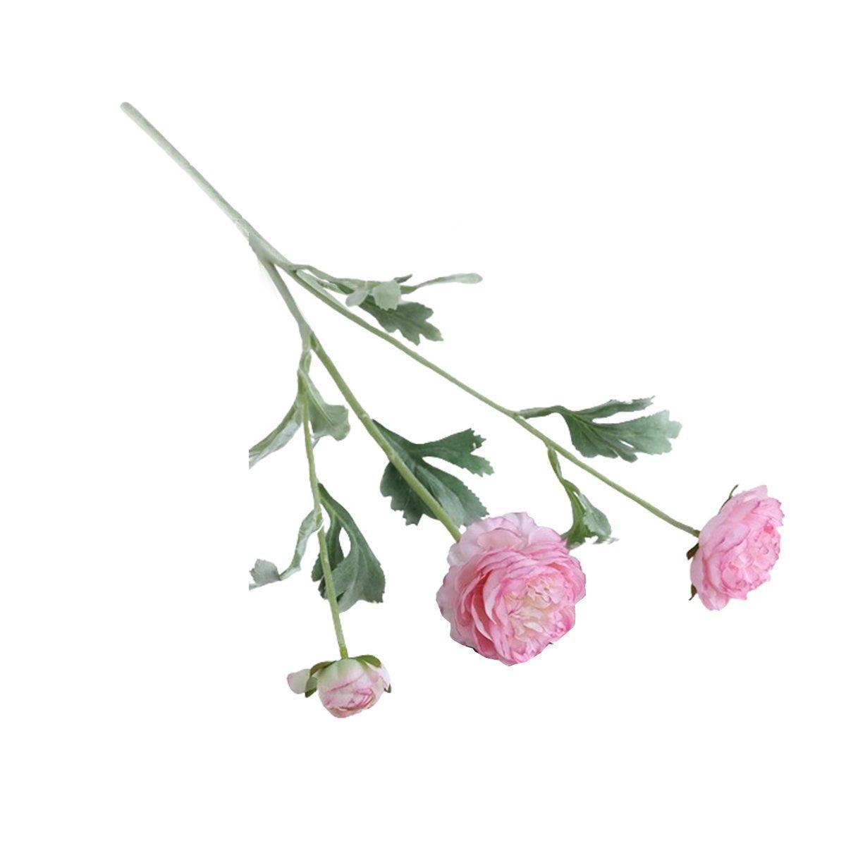 5pcs Artificial Peony Silk Flowers Bouquet Decor Faux Floral Arrangements - Purple Red 6