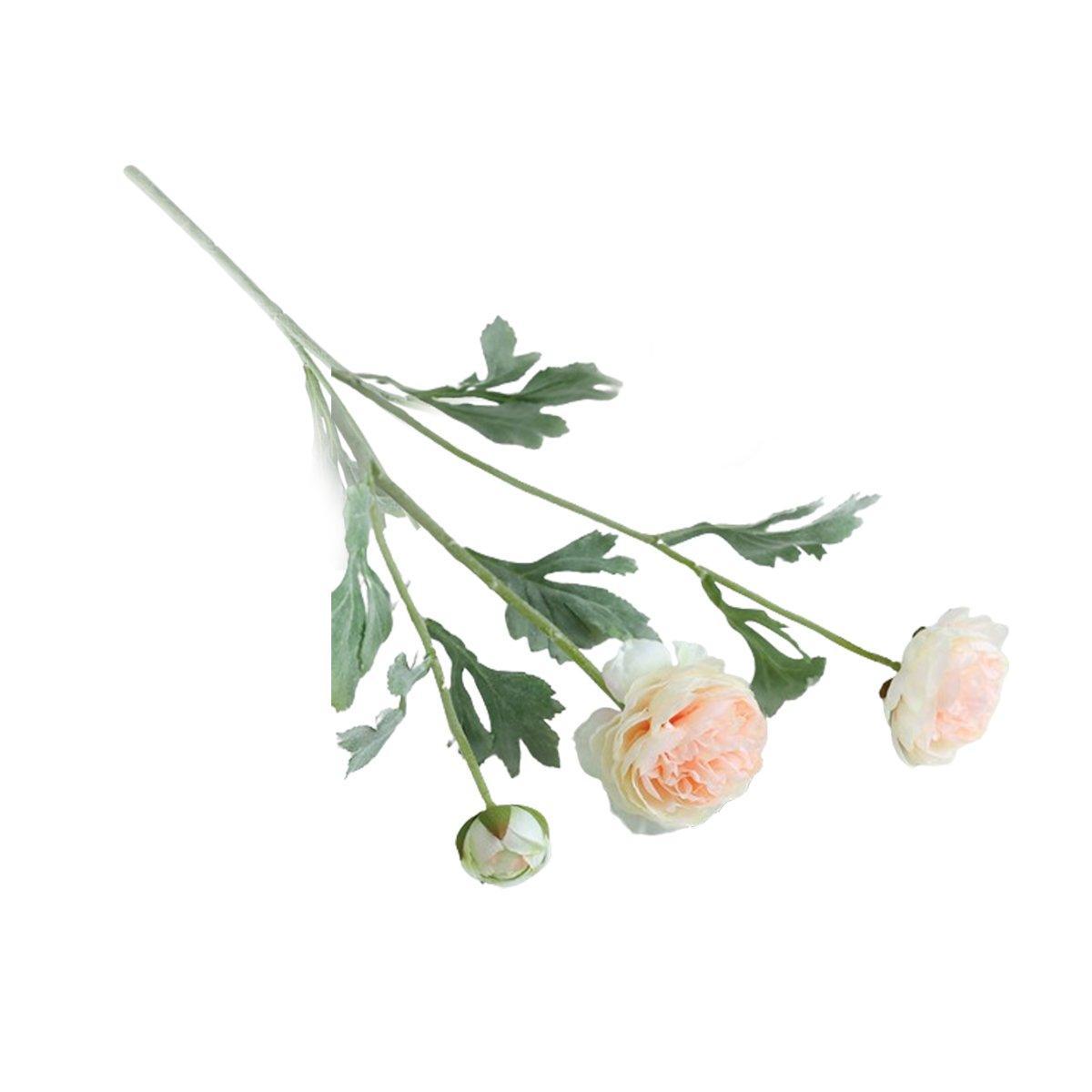 5pcs Artificial Peony Silk Flowers Bouquet Decor Faux Floral Arrangements - Purple Red 9