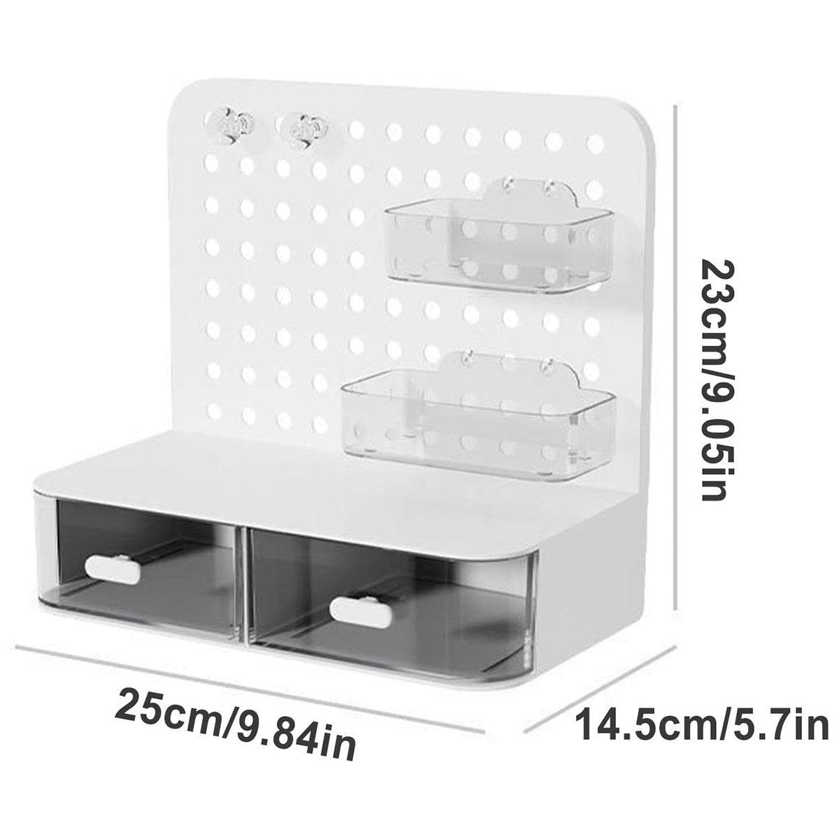 Desktop Storage Box Drawer Organizer Hole Plate Shelf Sub Storage Solution 3