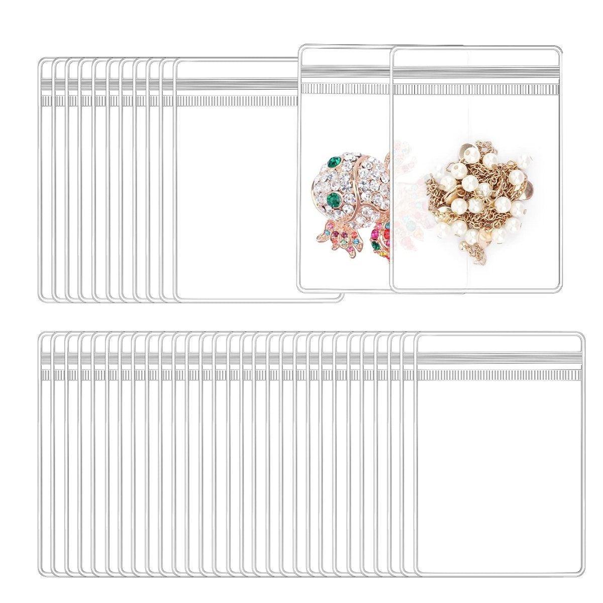100pcs PVC Self-Sealing Jewelry Bags Anti-Oxidation Storage Dustproof Bags - 11*11cm