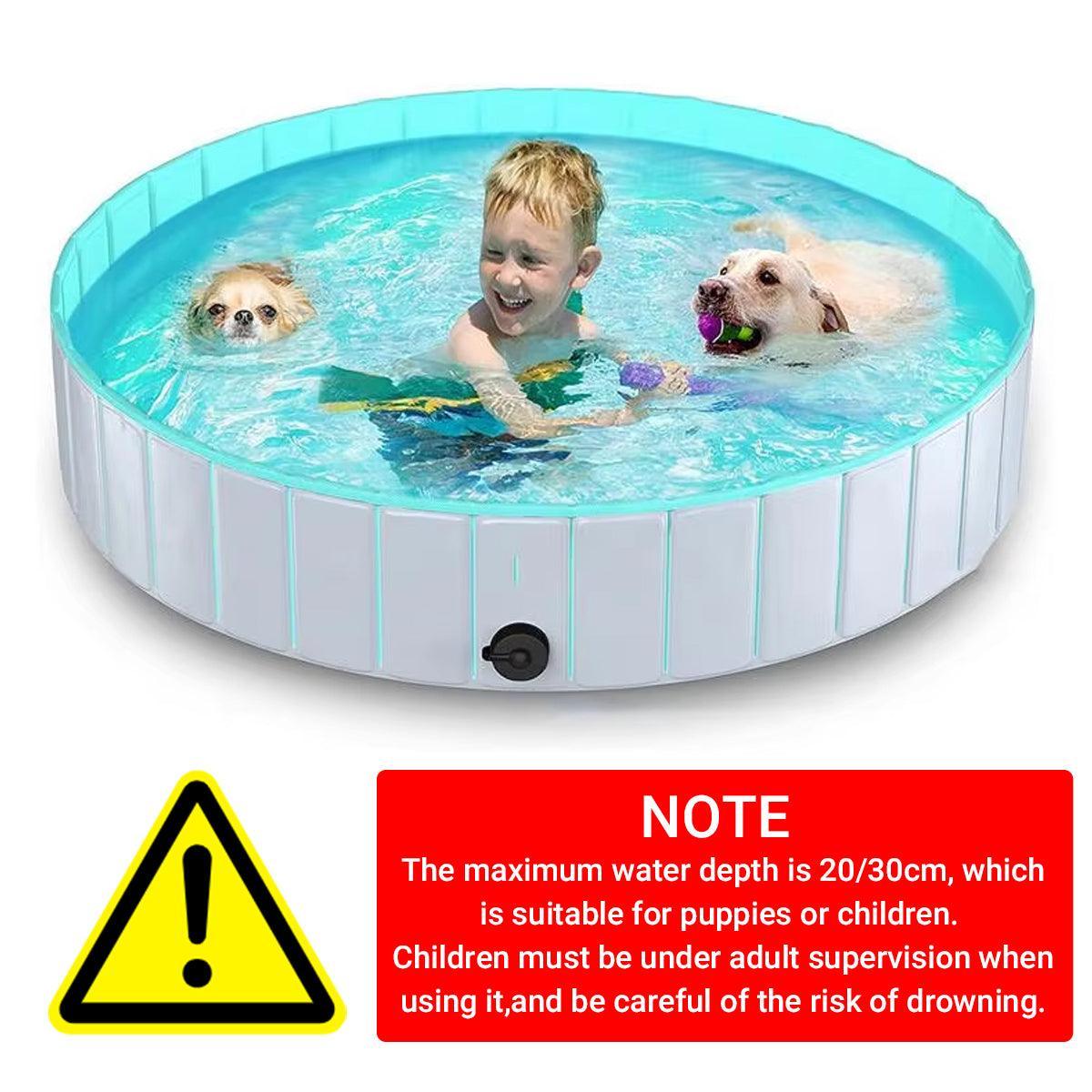 Pet Swimming Pool Foldable Portable Pool for Dogs Outdoor Summer Play - Grey-80x20cm 4