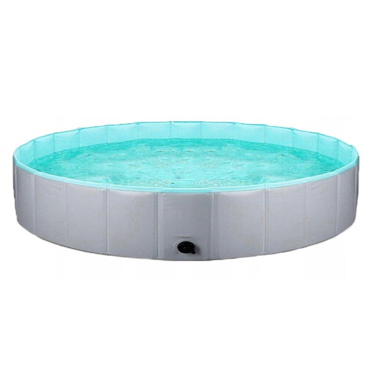 Pet Swimming Pool Foldable Portable Pool for Dogs Outdoor Summer Play - Grey-80x20cm 11
