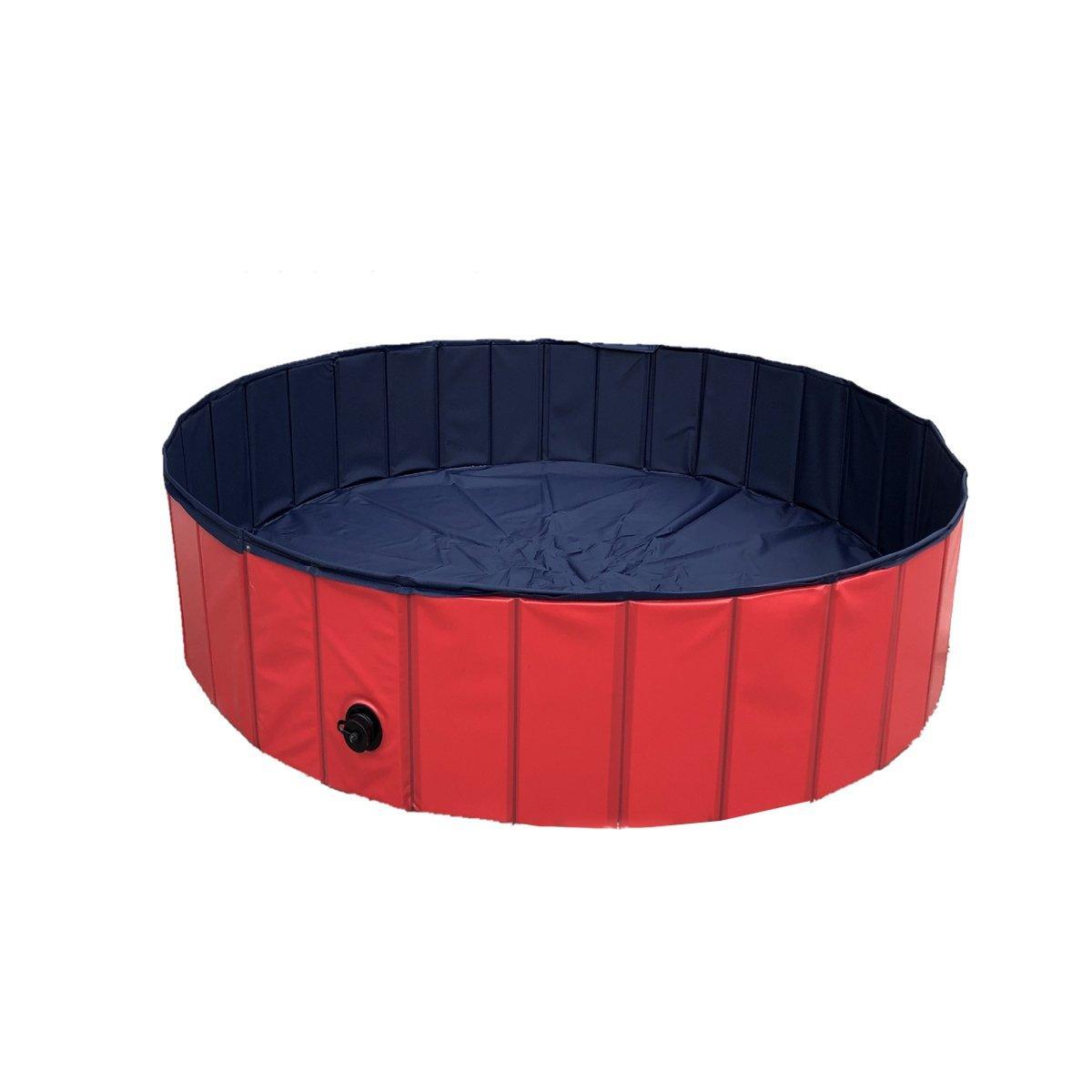 Pet Swimming Pool Foldable Portable Pool for Dogs Outdoor Summer Play - Blue-80x20cm 8