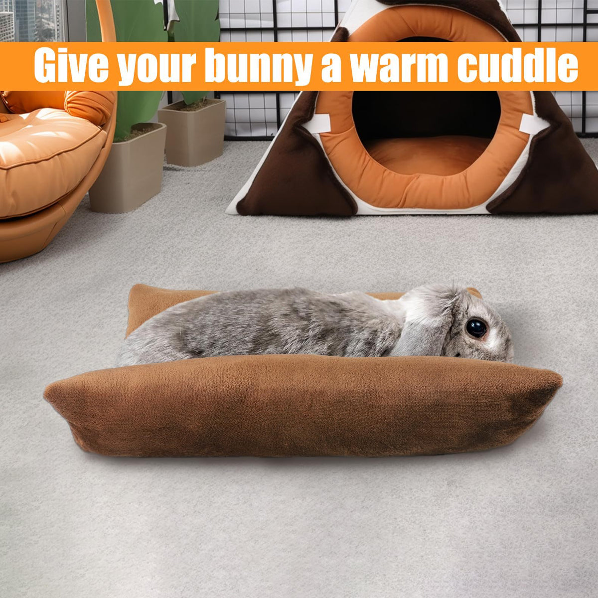 Small Animal Bed Cushion Plush Sleeping Mat for Pet Carrier Cage Nest Hamster - Brown 5