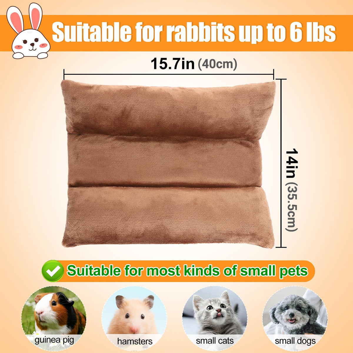 Small Animal Bed Cushion Plush Sleeping Mat for Pet Carrier Cage Nest Hamster - Pink 3