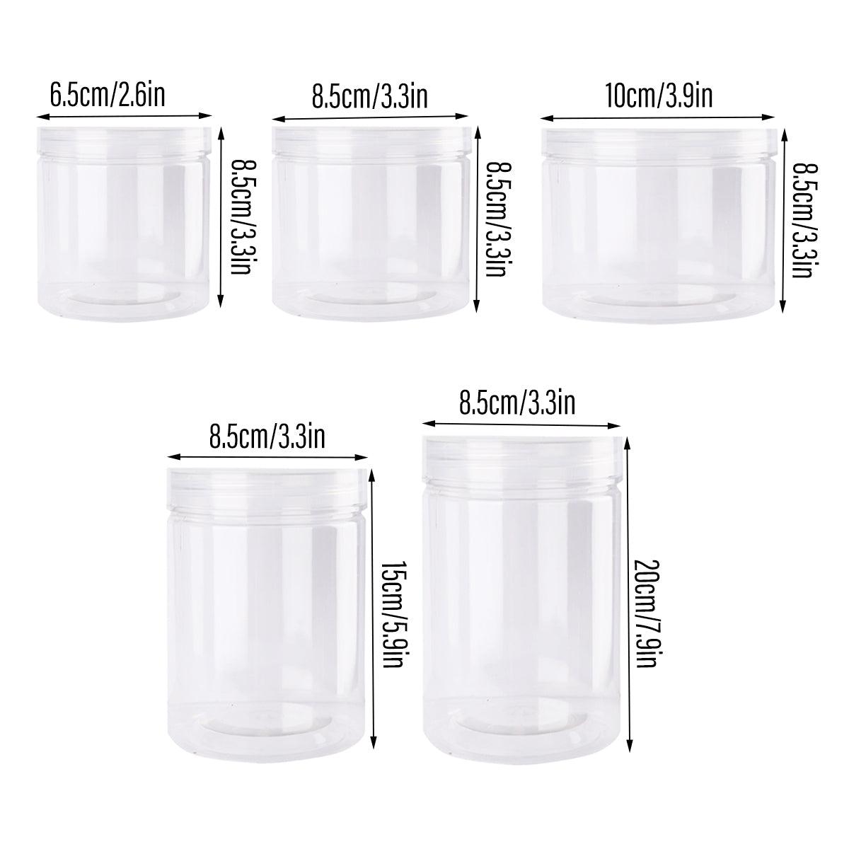 Wide Mouth Plastic Food Bottles 50pcs Transparent Sealed Storage Tanks Container - 8.5cm x 20cm 3