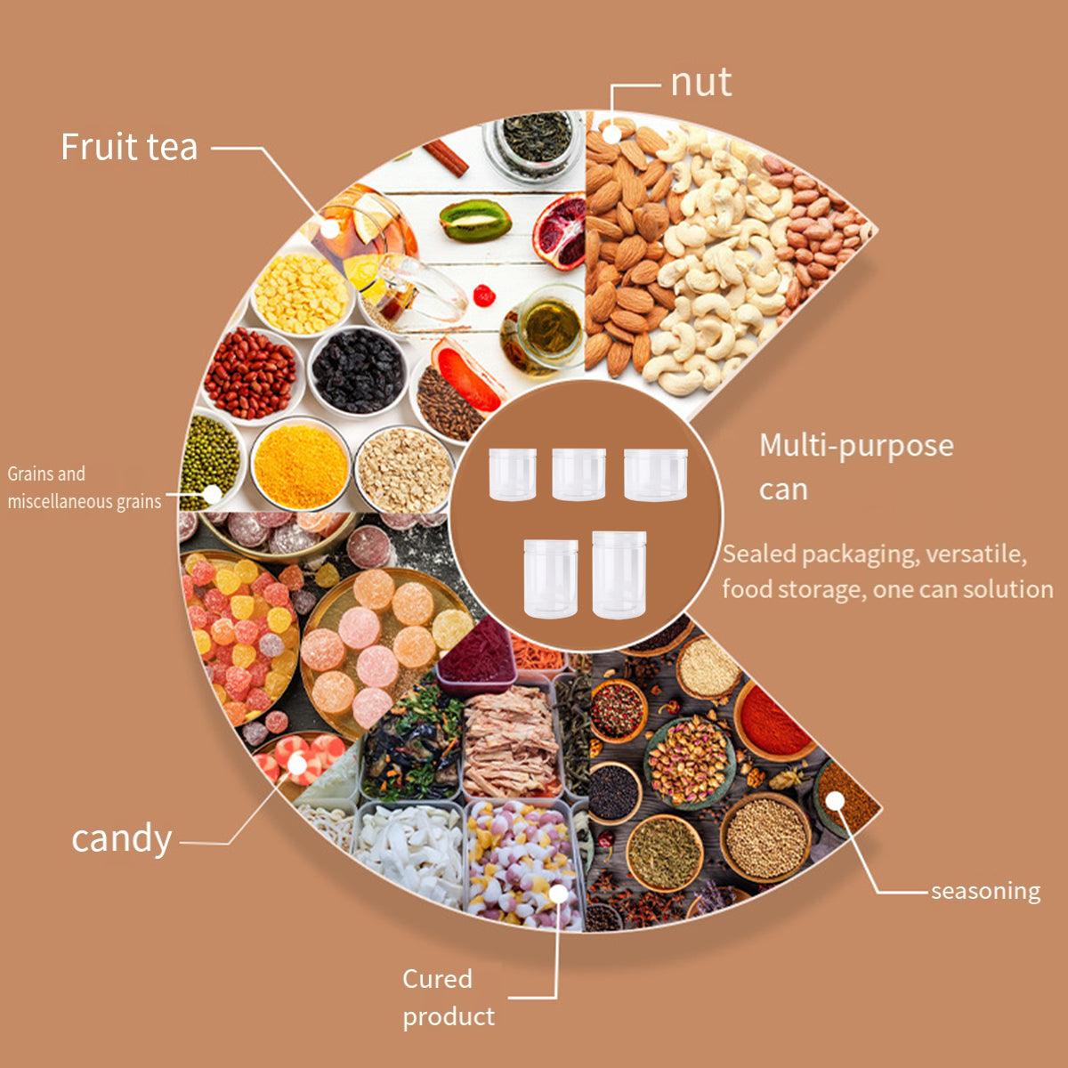 Wide Mouth Plastic Food Bottles 50pcs Transparent Sealed Storage Tanks Container - 8.5cm x 20cm 4