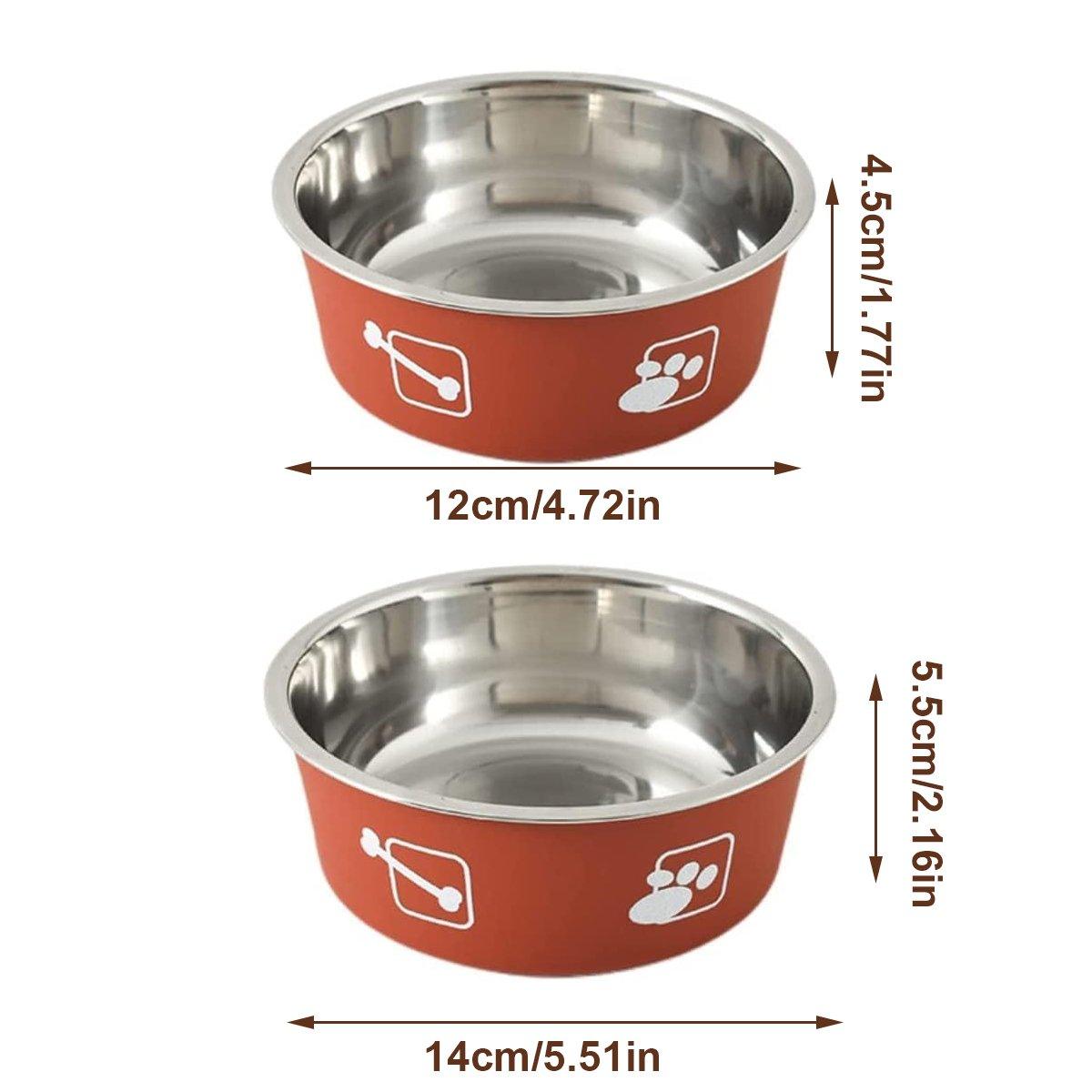 Stainless Steel Pet Bowl Hanging Cat Food Water Bowl Durable for Dogs and Cats - Black-14cm 4