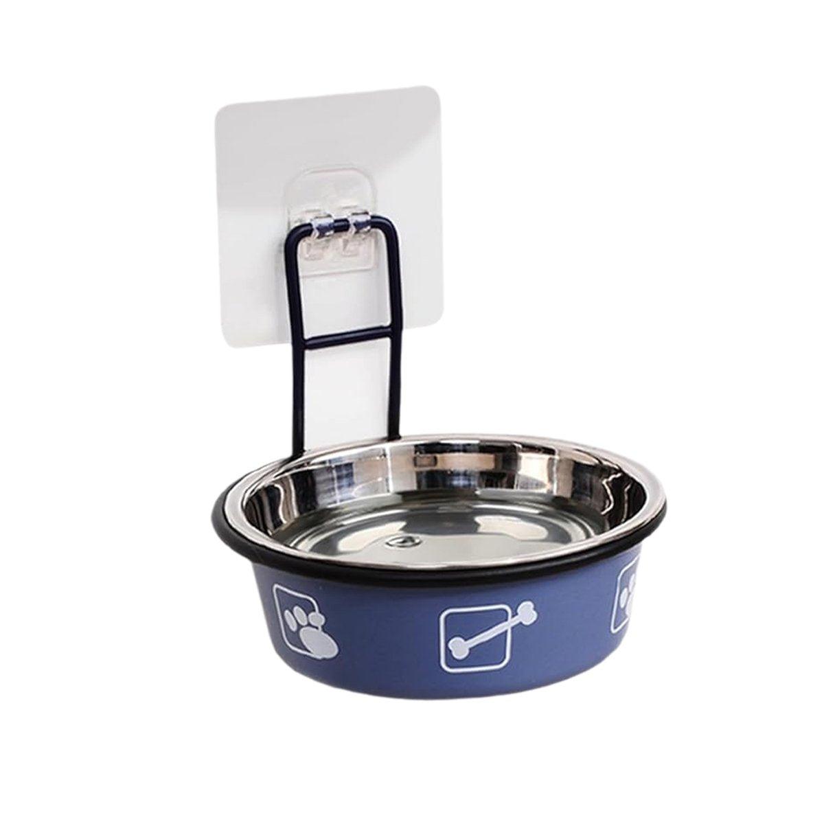 Stainless Steel Pet Bowl Hanging Cat Food Water Bowl Durable for Dogs and Cats - Black-14cm 9