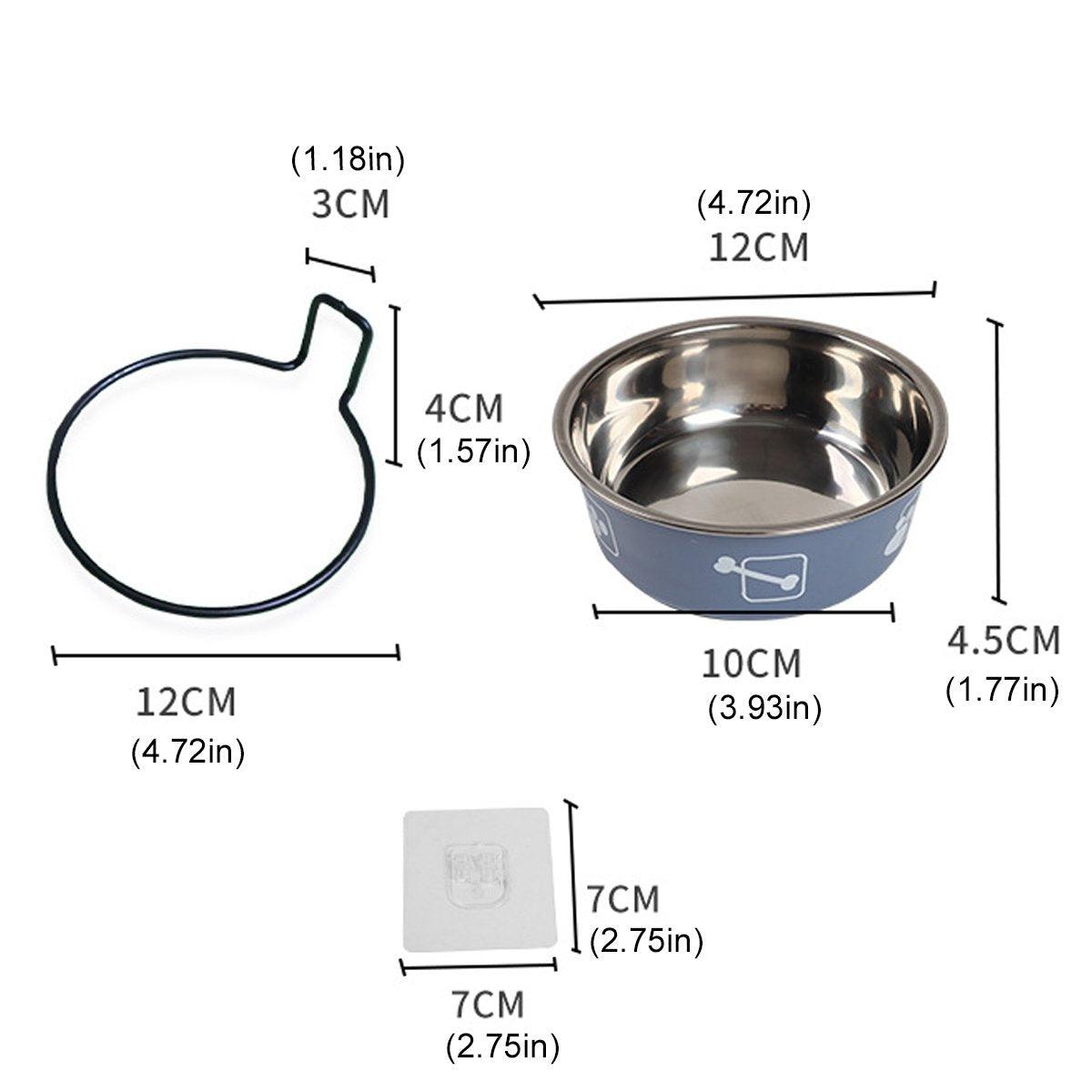 Stainless Steel Pet Bowl Hanging Cat Food Water Bowl Durable for Dogs and Cats - Red-14cm 3