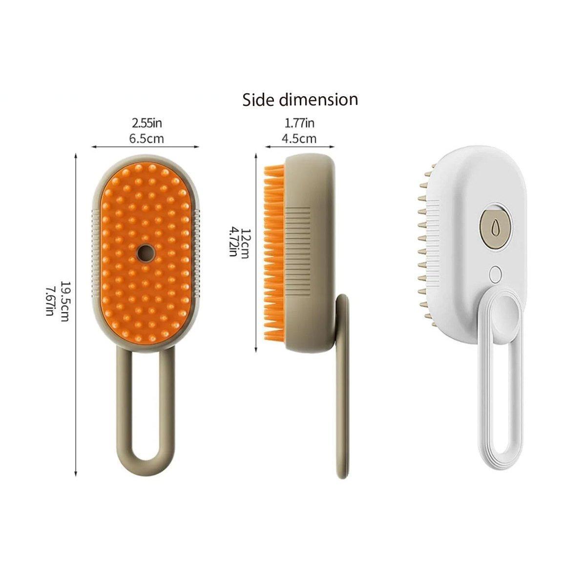 Mango Pet Massage Comb Spray Brush for Dogs Cats Grooming Shedding Detangler - White 3