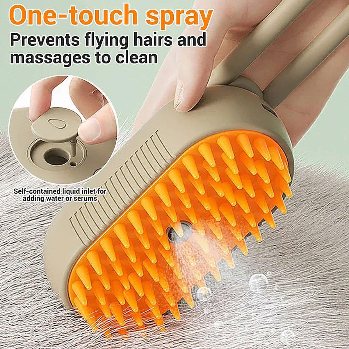 Mango Pet Massage Comb Spray Brush for Dogs Cats Grooming Shedding Detangler - White 5