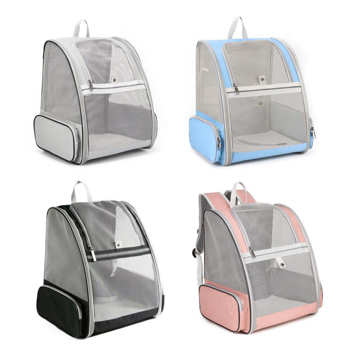 Large Foldable Breathable Portable Cat Dog Bag Outdoor Shoulder Pet Backpack - Blue