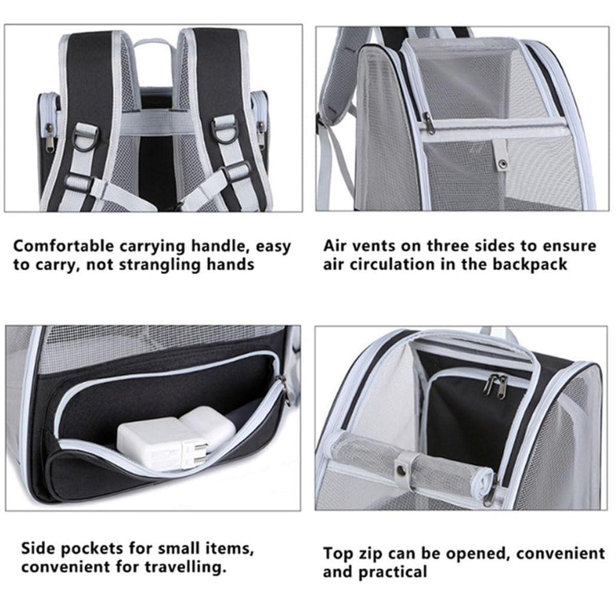 Large Foldable Breathable Portable Cat Dog Bag Outdoor Shoulder Pet Backpack - Blue 5