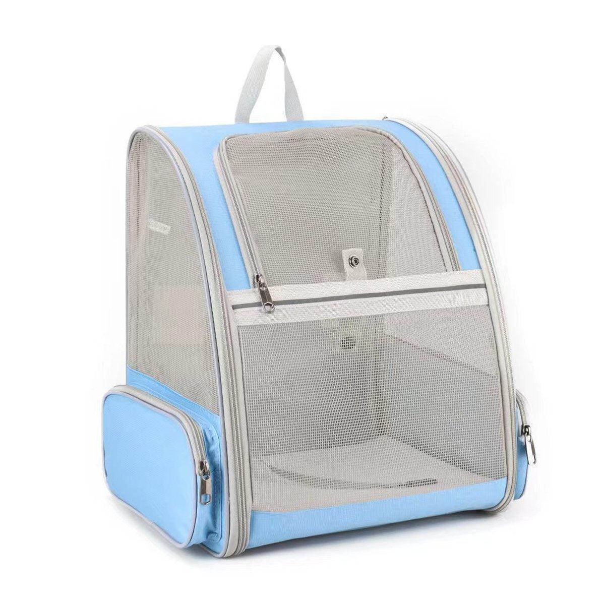 Large Foldable Breathable Portable Cat Dog Bag Outdoor Shoulder Pet Backpack - Blue 8