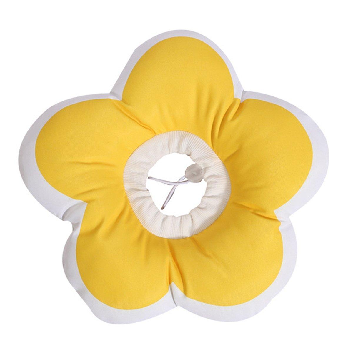 Elizabethan Cat Recovery Collar Anti Licking Pet Cone Protective Neck Ring - Yellow-L 7
