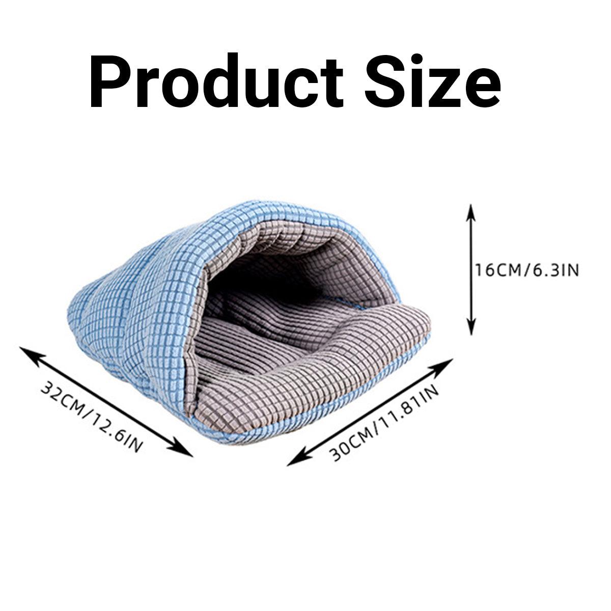 Pet Kennel Sleeping Bag Semi Enclosed Bed for Small Animals Cats and Puppies - Blue 3