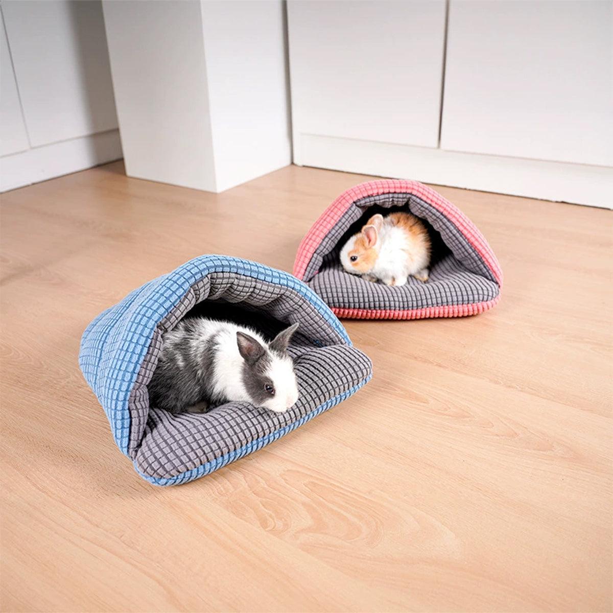 Pet Kennel Sleeping Bag Semi Enclosed Bed for Small Animals Cats and Puppies - Blue 4
