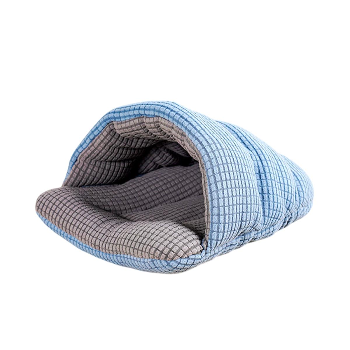 Pet Kennel Sleeping Bag Semi Enclosed Bed for Small Animals Cats and Puppies - Blue 7