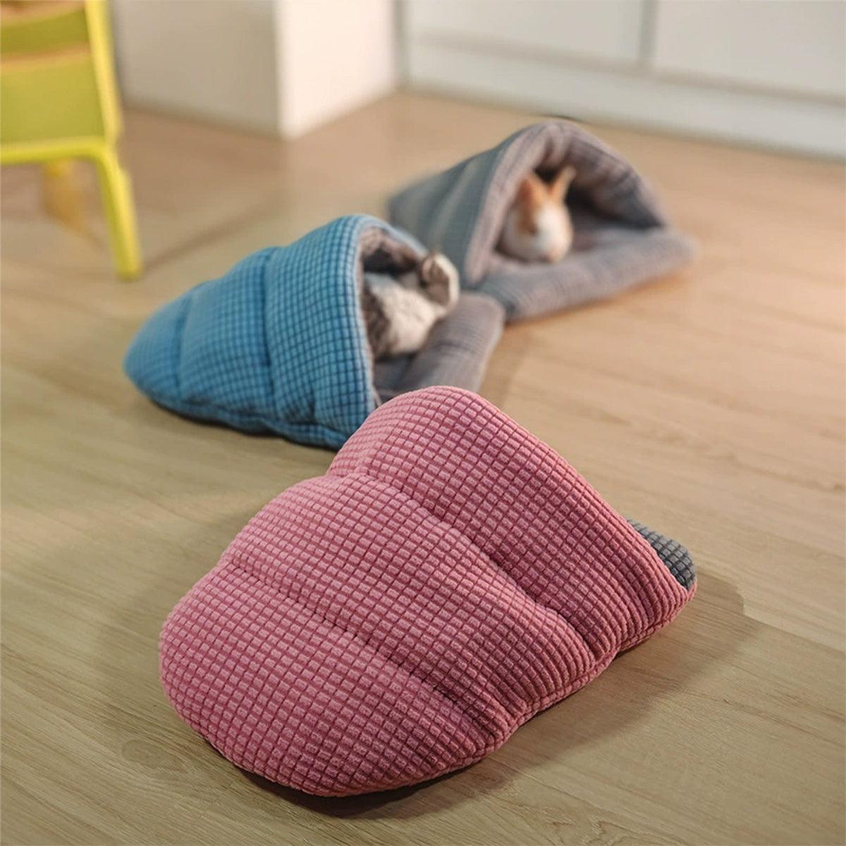 Pet Kennel Sleeping Bag Semi Enclosed Bed for Small Animals Cats and Puppies - Pink 5