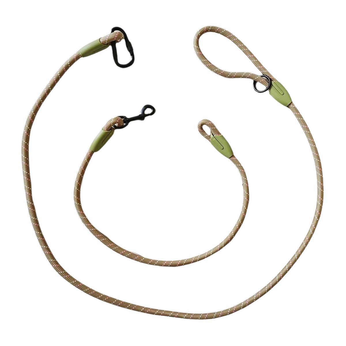 Adjustable Diagonal Dog Walking Leash Hands Free Crossbody Pet Lead Dogs - Khaki 11