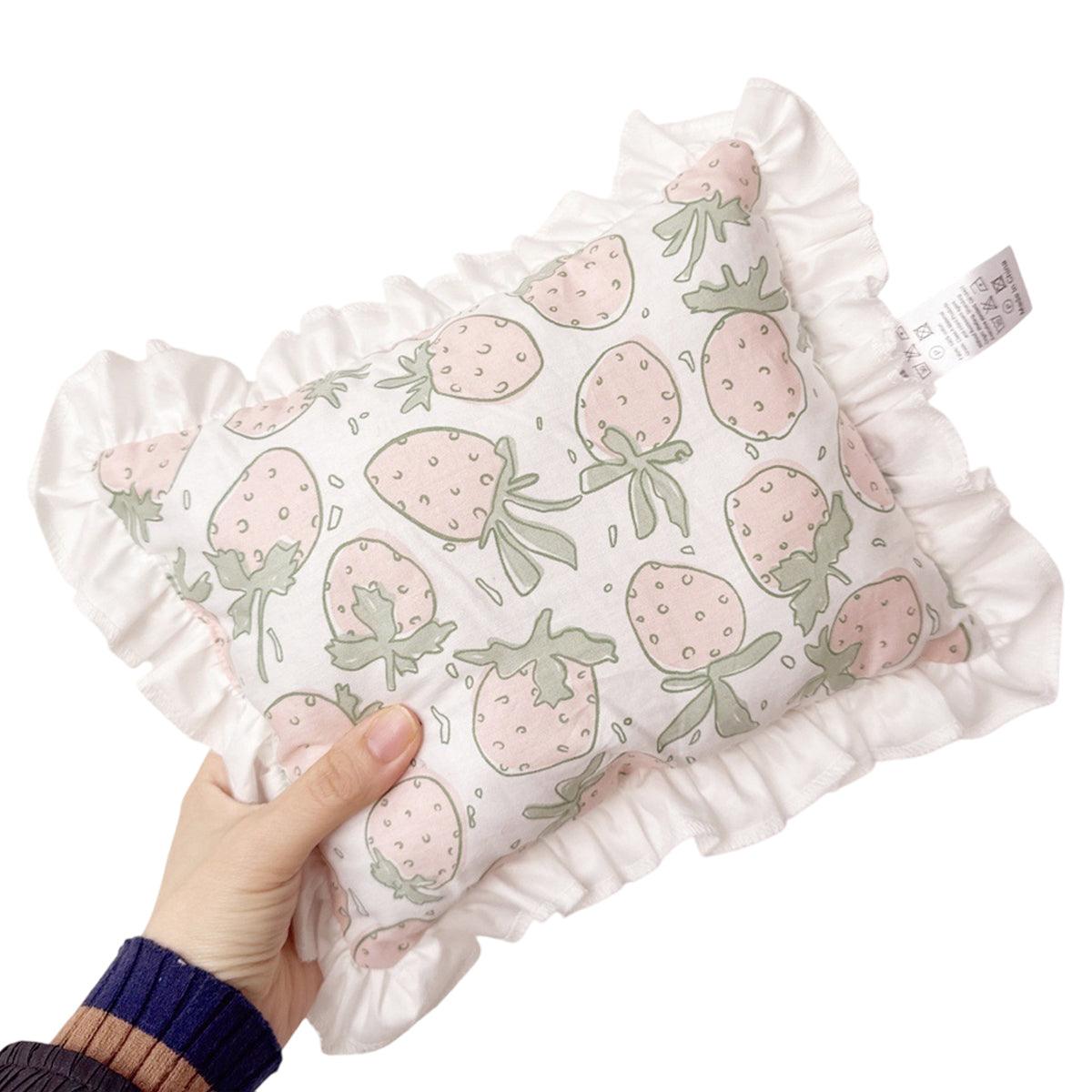 Lace Cat Pillow Soft Pet Cushion for Sleeping Comfortable Kitty Bed Cushion - White Strawberry 10
