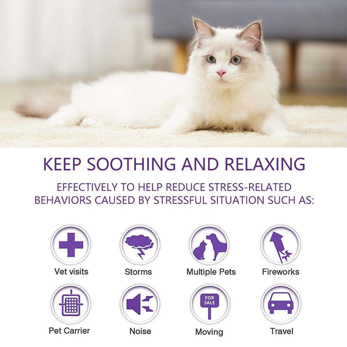 3/4pcs Calming Collar for Cats and Dogs Soothing Pet Relief Collar Long Lasting - 70cm-3PCS 5