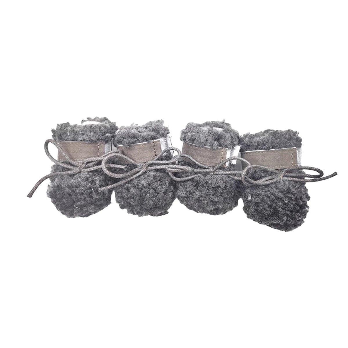 Winter Pet Dog Snow Boots Teddy Puppy Non-Slip Cotton Shoes Warm Puppy Foot - Brown-M 8