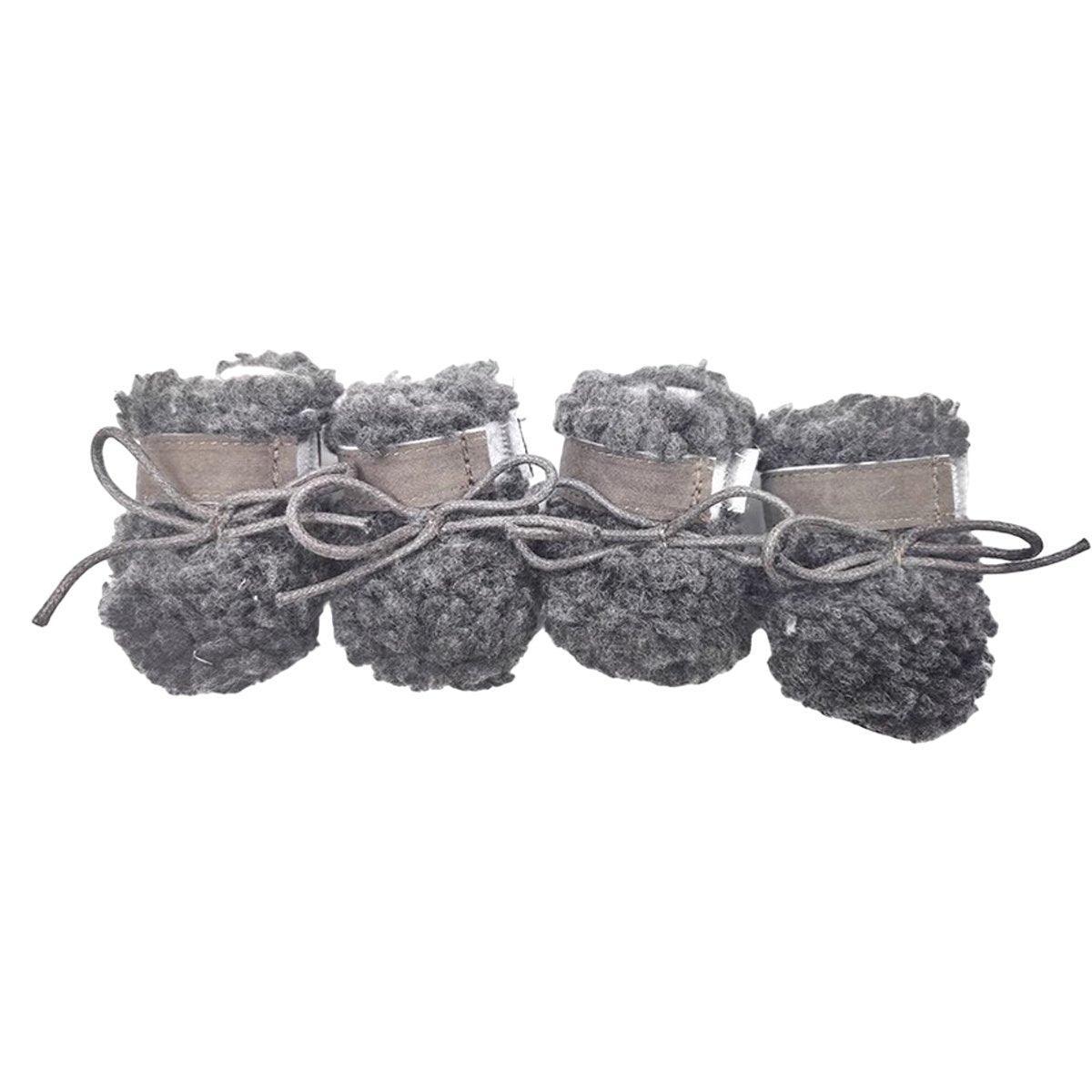 Winter Pet Dog Snow Boots Teddy Puppy Non-Slip Cotton Shoes Warm Puppy Foot - Brown-M 9