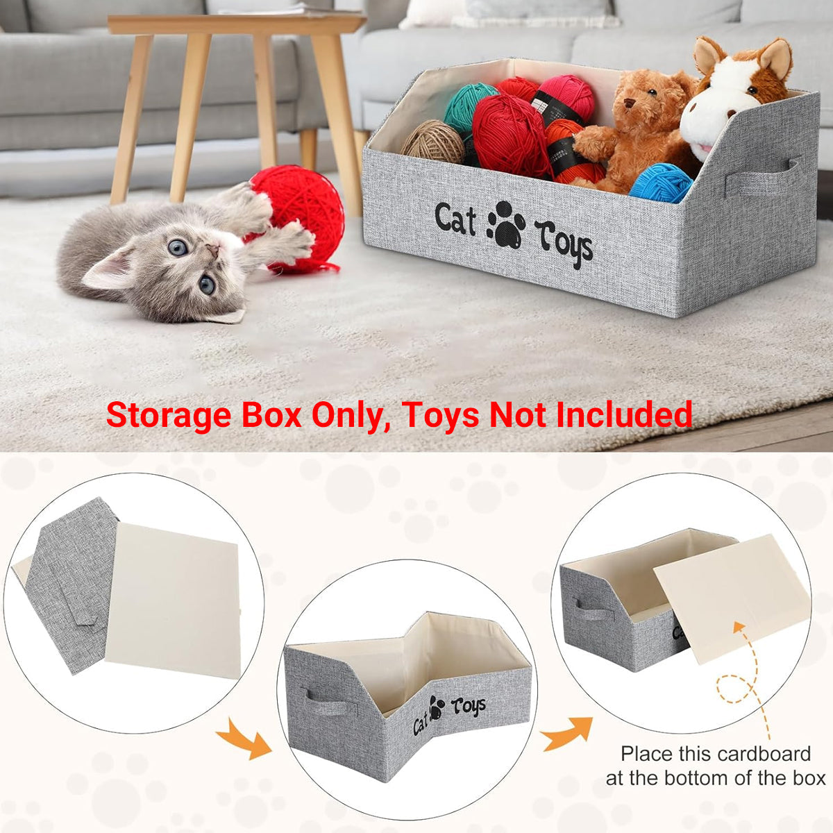 Portable Pet Toy Storage Box Foldable Organizer Snack Bag Pet Accessories Holder - Cat 5