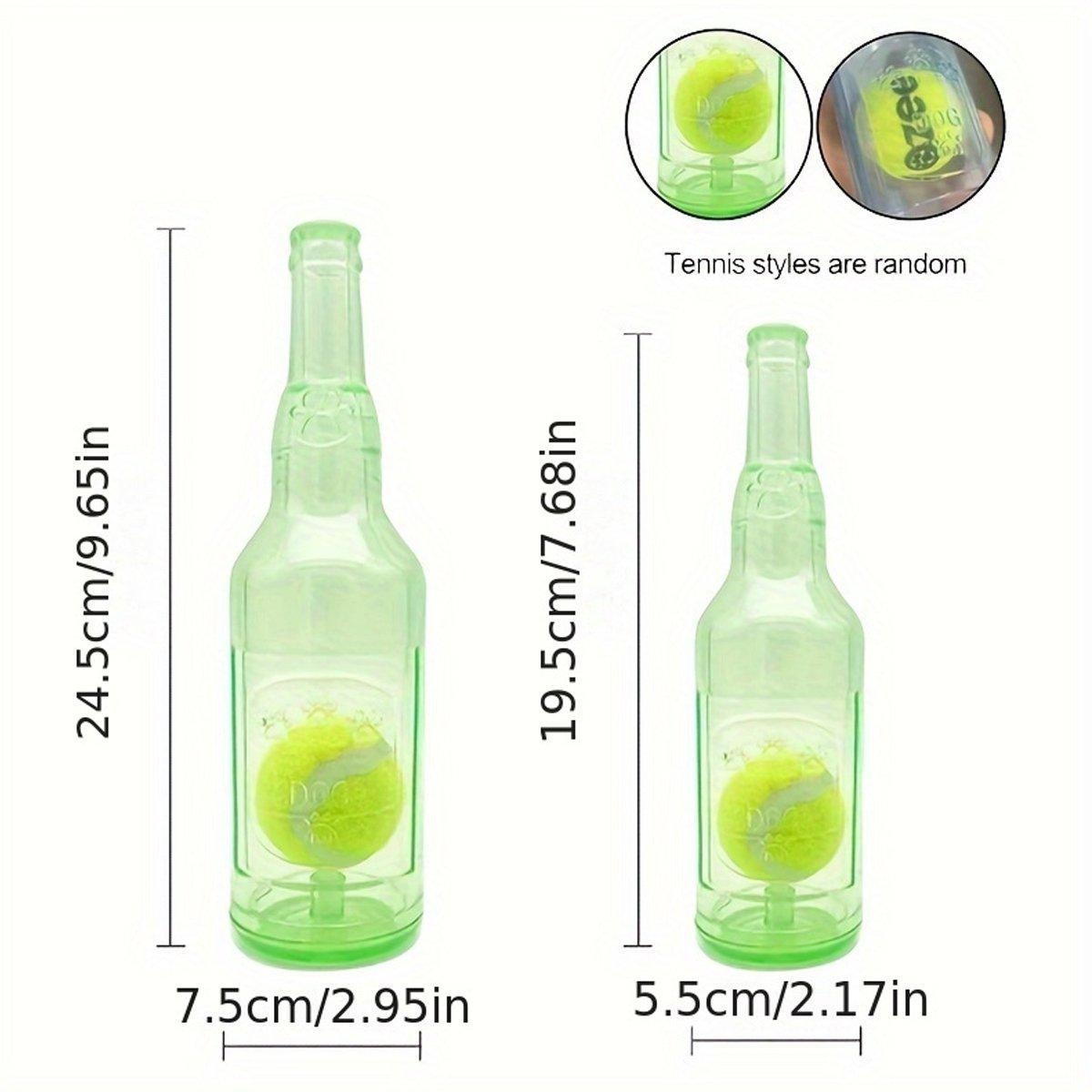 Durable Pet Teething Resistant Tennis Ball Wine Bottle Chew Toy for Dogs Play - Blue-S 3