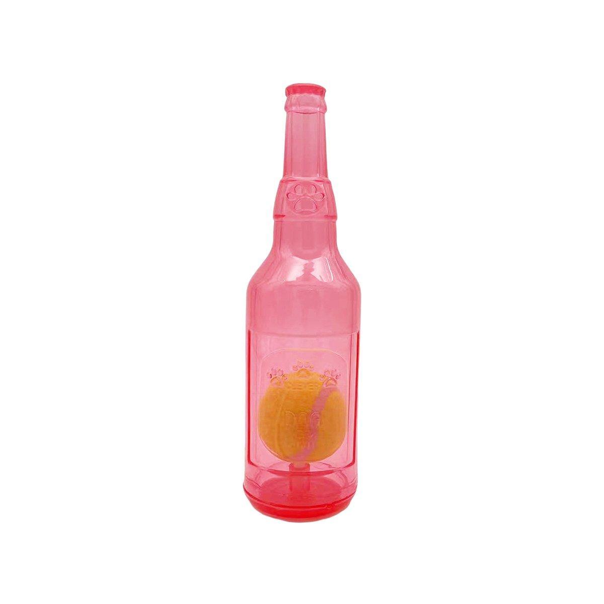 Durable Pet Teething Resistant Tennis Ball Wine Bottle Chew Toy for Dogs Play - Red-L 6