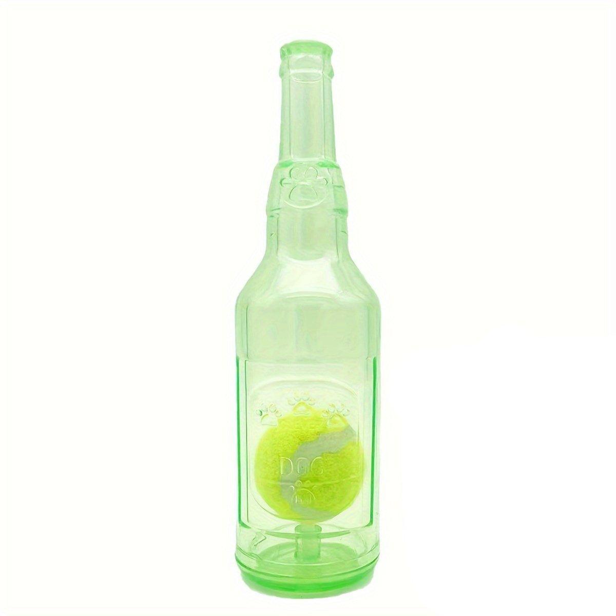 Durable Pet Teething Resistant Tennis Ball Wine Bottle Chew Toy for Dogs Play - Red-L 11