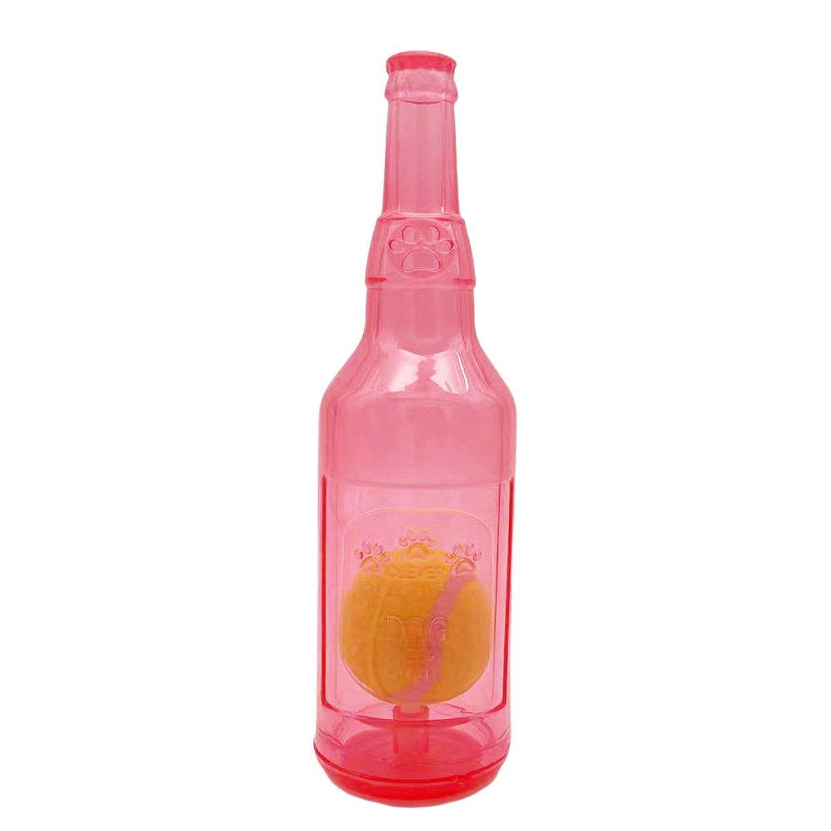 Durable Pet Teething Resistant Tennis Ball Wine Bottle Chew Toy for Dogs Play - Red-S 7