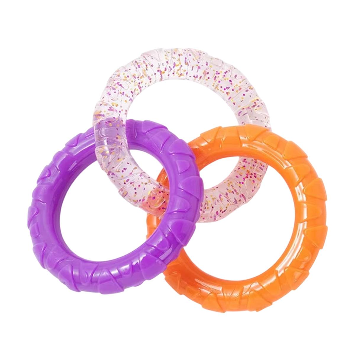 Interactive Dog Toys TRP Rubber Ring Teething Pet Rally Ring Chew Play Fetch - Green-Purple 7