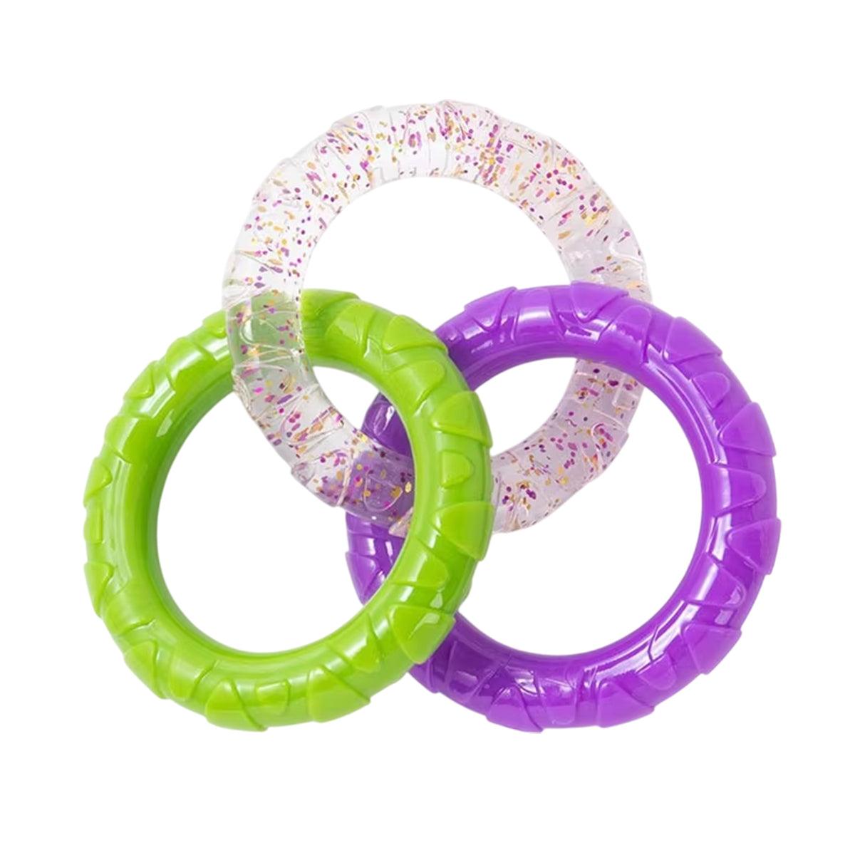 Interactive Dog Toys TRP Rubber Ring Teething Pet Rally Ring Chew Play Fetch - Green-Purple 8