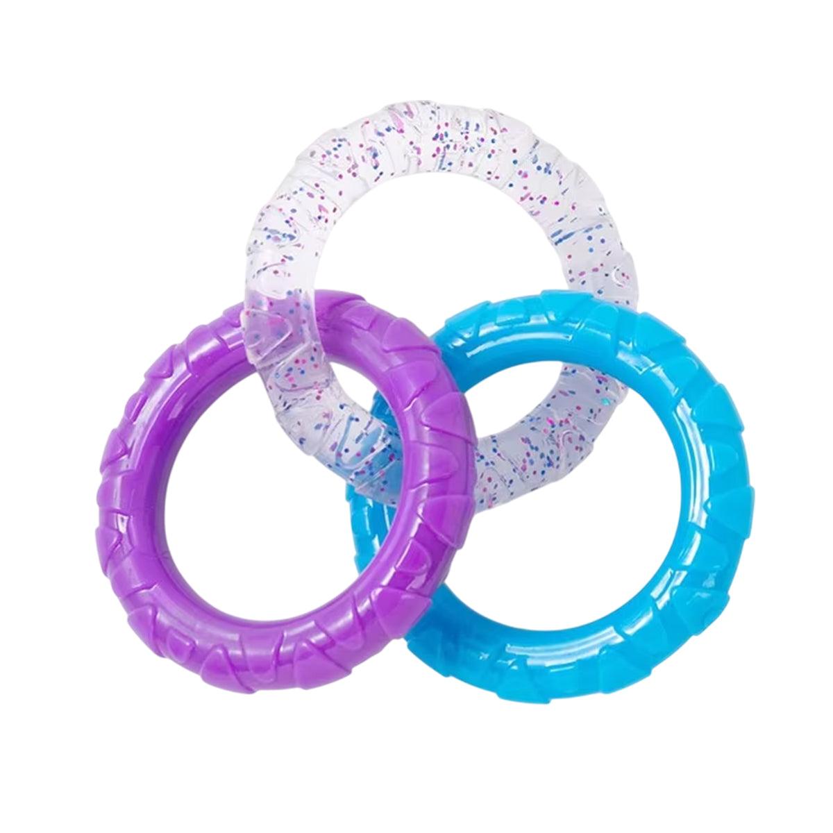 Interactive Dog Toys TRP Rubber Ring Teething Pet Rally Ring Chew Play Fetch - Orange-Purple 6