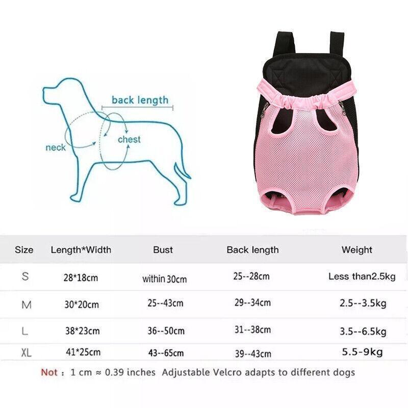 M Size Pet Carrier Dog Cat Puppy Front Back Backpack Shoulder Carry Sling Pouch Bag - Pink 3