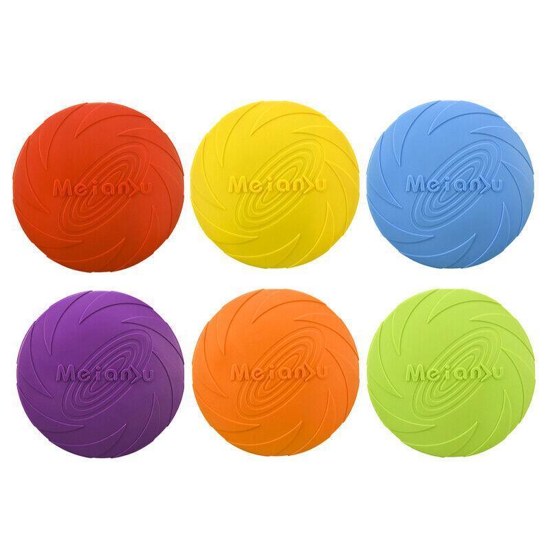 Frisbee Toy for Dogs Outdoor Fetch Training Soft Rubber Pet Flying Disc 18cm - Orange