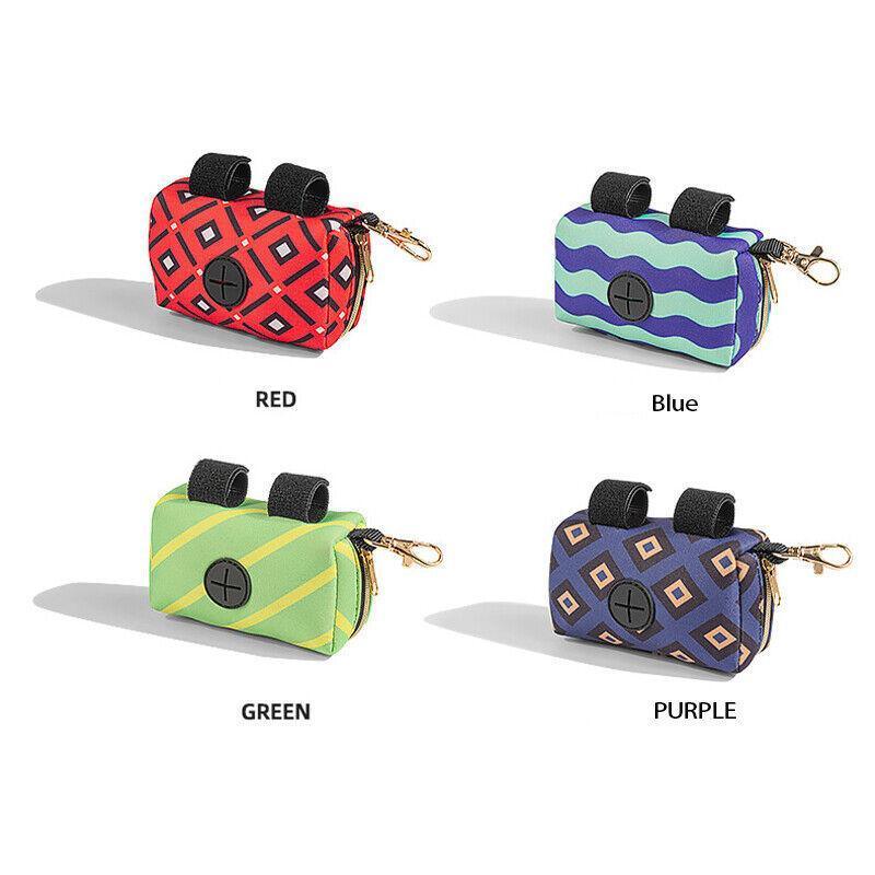 Pet Pouch Dog Poop Bag Container Dispenser Puppy Pick-Up Poo Waste Bags Holder - Purple 4