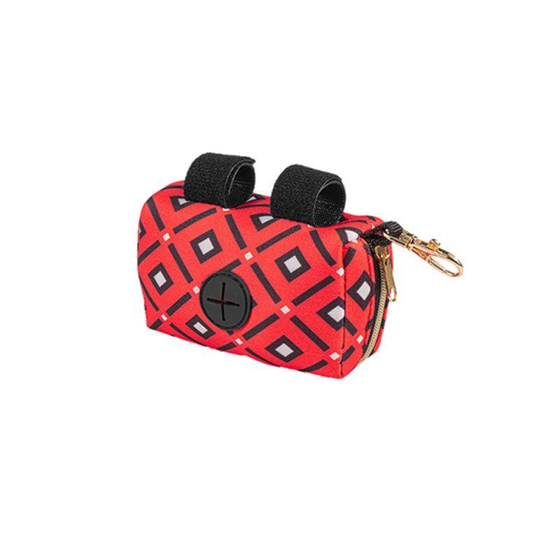 Pet Pouch Dog Poop Bag Container Dispenser Puppy Pick-Up Poo Waste Bags Holder - Red 9