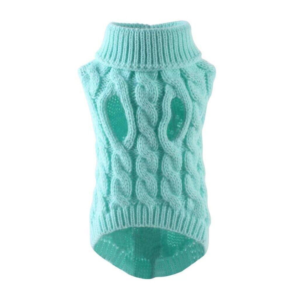 Puppy Dog Jumper Winter Warm Knitted Sweater Pet Clothes Small Dogs Coat Thermal S Size - Blue 4