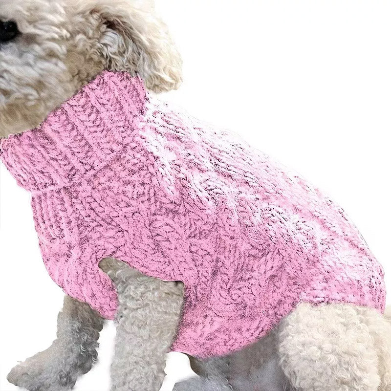 Puppy Dog Jumper Winter Warm Knitted Sweater Pet Clothes Small Dogs Coat Thermal S Size - Leather Pink 13