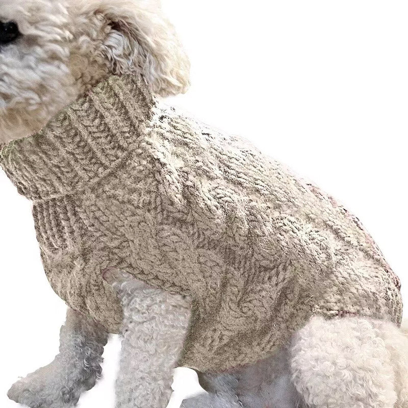 Puppy Dog Jumper Winter Warm Knitted Sweater Pet Clothes Small Dogs Coat Thermal S Size - White 12
