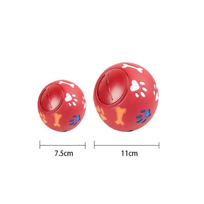 11cm Dog Pet Fun Tough-Treat Ball Tumbler Mental Food Dispenser Feeder Puzzle Toy - Red 3