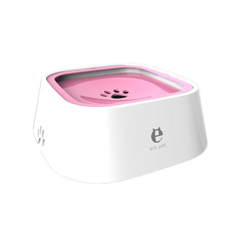 1.5L Pet Water Bowl No-Spill Design Slow Drinking Feeder with Non-Slip Base - Pink 7