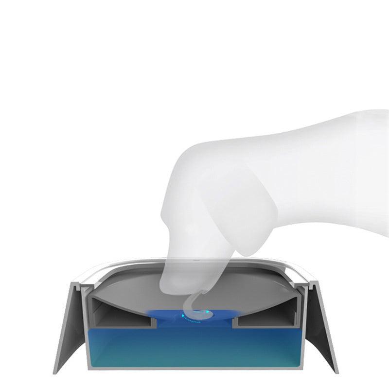 1.5L Pet Water Bowl No-Spill Design Slow Drinking Feeder with Non-Slip Base - White 5